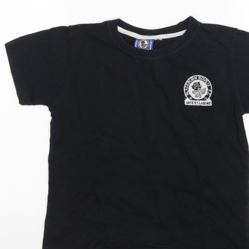 Additional view of Blackburn Rovers Teens Black, size 12, Embroidered Crew Neck T-Shirt