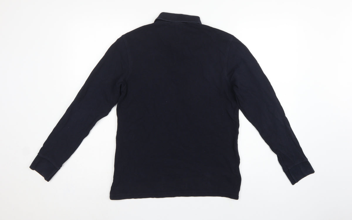 Fred Perry Teens Black L Long Sleeve Cotton Logo Polo Shirt