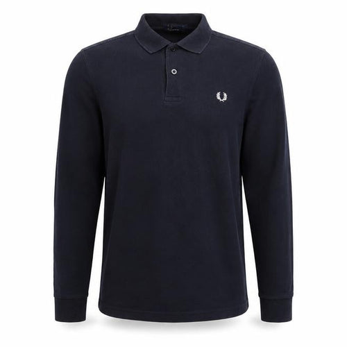 Fred Perry Teens Black L Long Sleeve Cotton Logo Polo Shirt