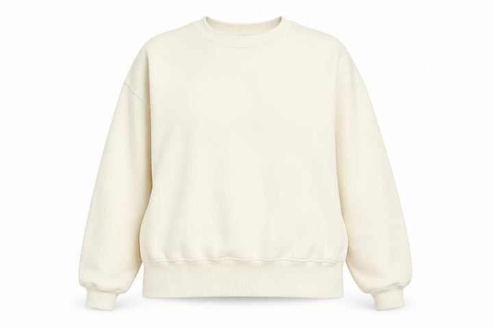 Autograph Women Ivory L Relaxed Crew Neck Pullover Sweatshirt
