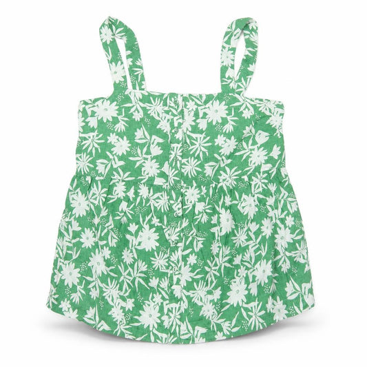 Marks and Spencer Women Green Floral Linen Camisole Top UK 12
