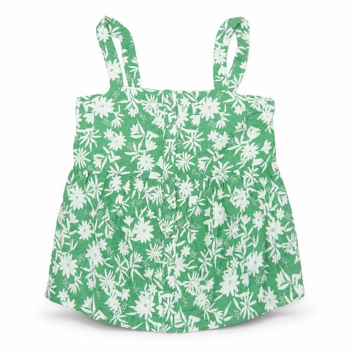 Marks and Spencer Women Green Floral Linen Camisole Top UK 12