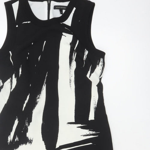 Banana Republic Women Black White UK 8 Sleeveless Sheath Dress