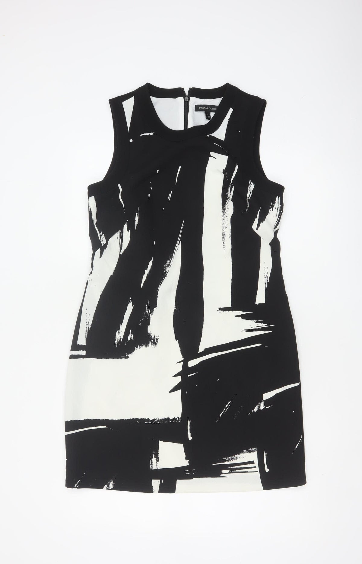 Banana Republic Women Black White UK 8 Sleeveless Sheath Dress