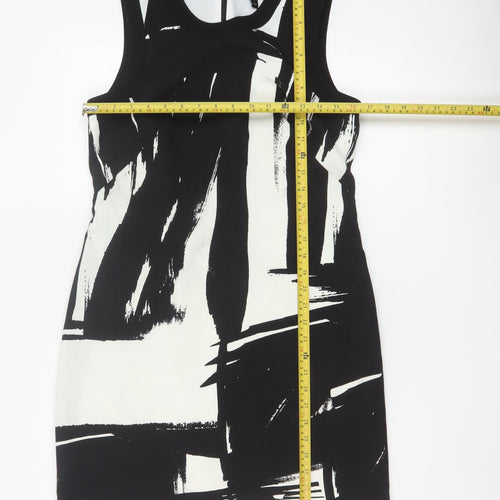Banana Republic Women Black White UK 8 Sleeveless Sheath Dress