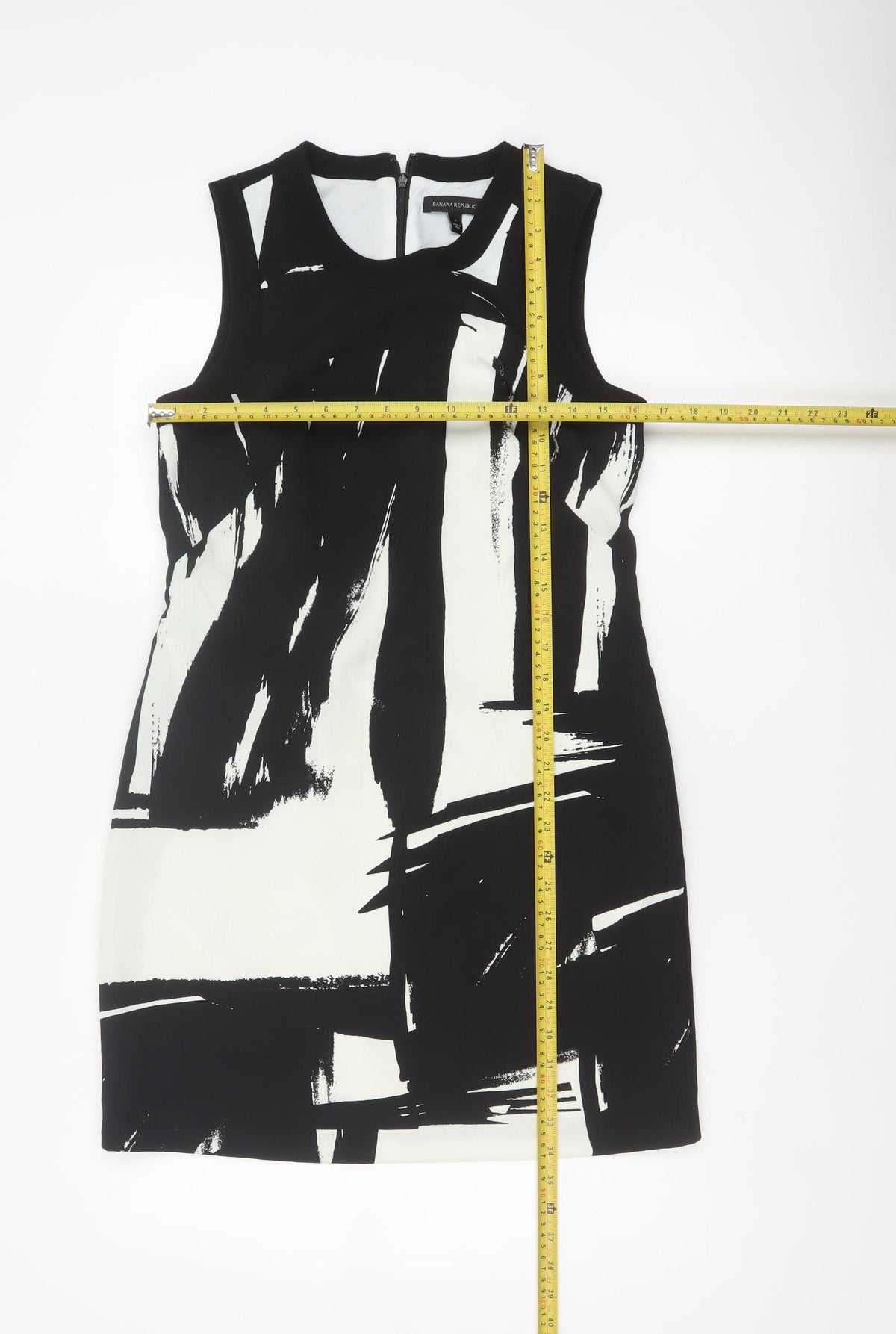 Banana Republic Women Black White UK 8 Sleeveless Sheath Dress