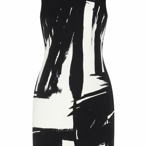 Banana Republic Women Black White UK 8 Sleeveless Sheath Dress