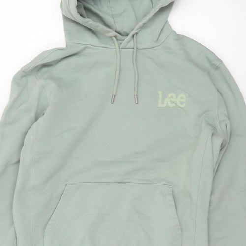 Lee Unisex Adults Green M Regular Fit Logo Pullover Hoodie