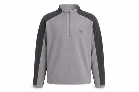 The North Face Men Grey Black L 1/4 Zip TKA 100 Fleece Sweatshirt