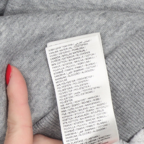 Puma Men's Grey L Pullover Hoodie Logo Graphic Print Kangaroo Pocket