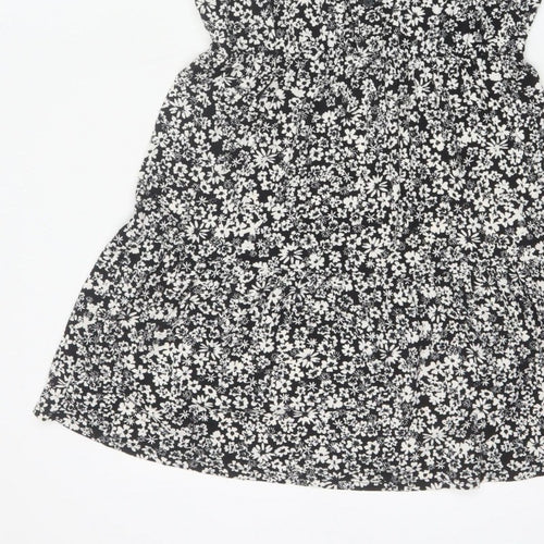 Warehouse Women Black White UK 12 Floral Fit & Flare Shirt Dress