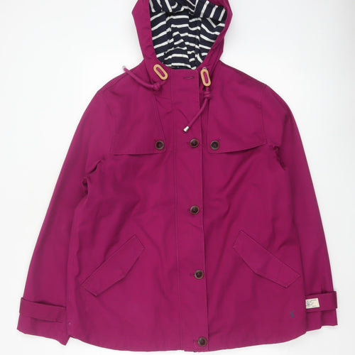Joules Women’s Purple UK 16 Waterproof Hooded Long Rain Jacket