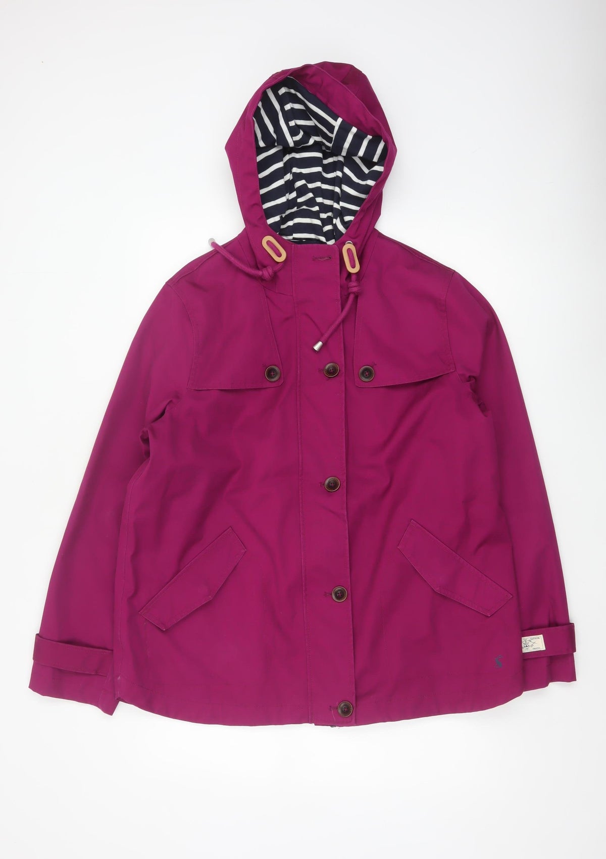 Joules Women’s Purple UK 16 Waterproof Hooded Long Rain Jacket