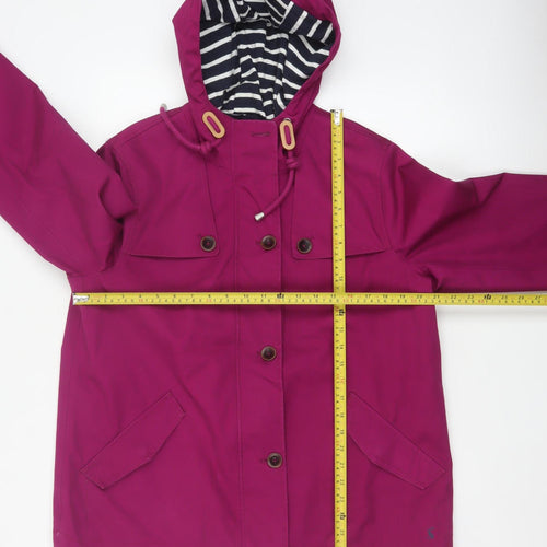 Joules Women’s Purple UK 16 Waterproof Hooded Long Rain Jacket