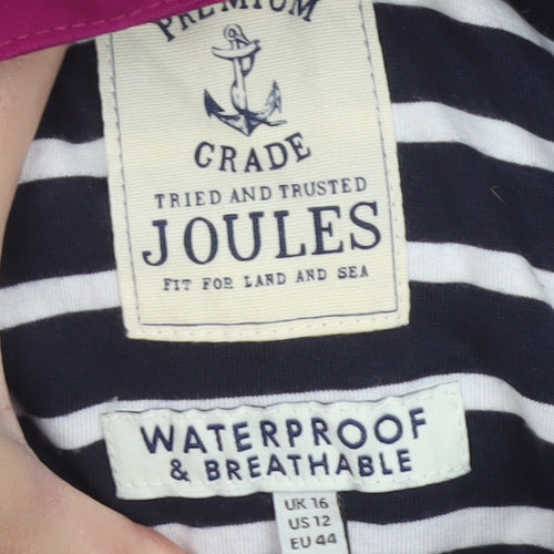Joules Women’s Purple UK 16 Waterproof Hooded Long Rain Jacket