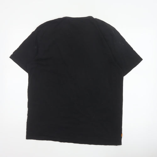 Timberland Men’s Black L Logo Graphic Print Crew Neck Cotton T-Shirt