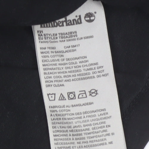 Timberland Men’s Black L Logo Graphic Print Crew Neck Cotton T-Shirt