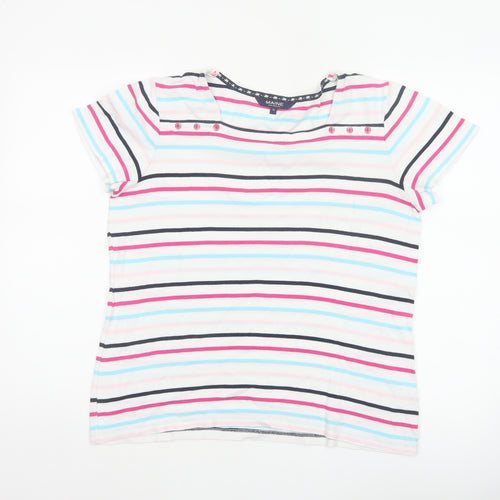 Maine New England Women’s Multicoloured Striped Cotton T-Shirt UK 16