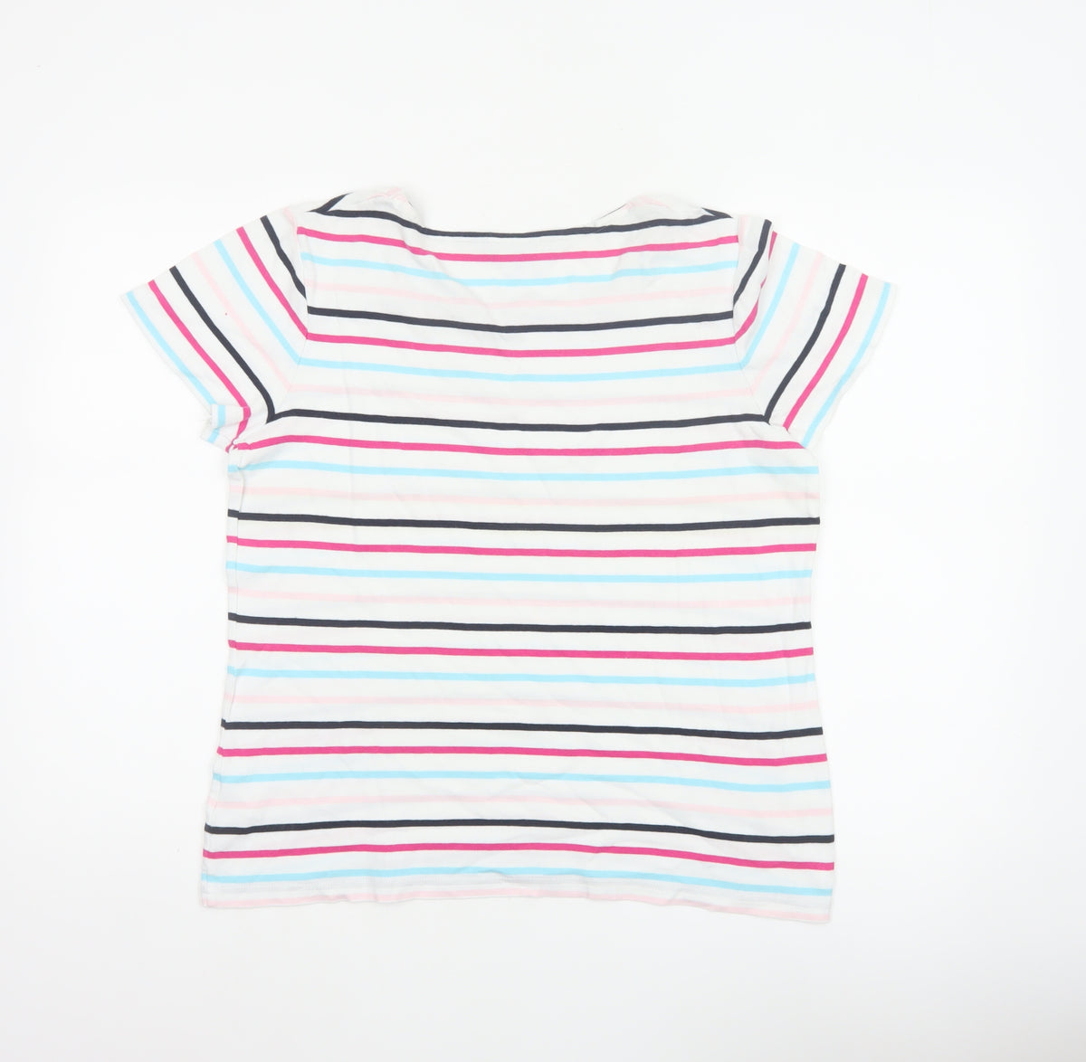 Maine New England Women’s Multicoloured Striped Cotton T-Shirt UK 16