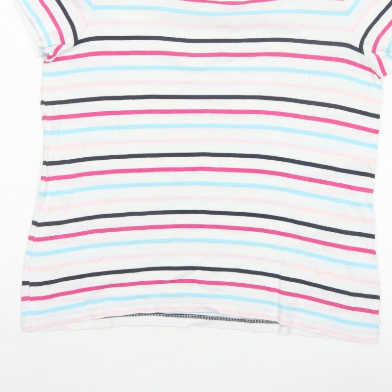 Maine New England Women’s Multicoloured Striped Cotton T-Shirt UK 16
