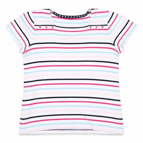 Maine New England Women’s Multicoloured Striped Cotton T-Shirt UK 16