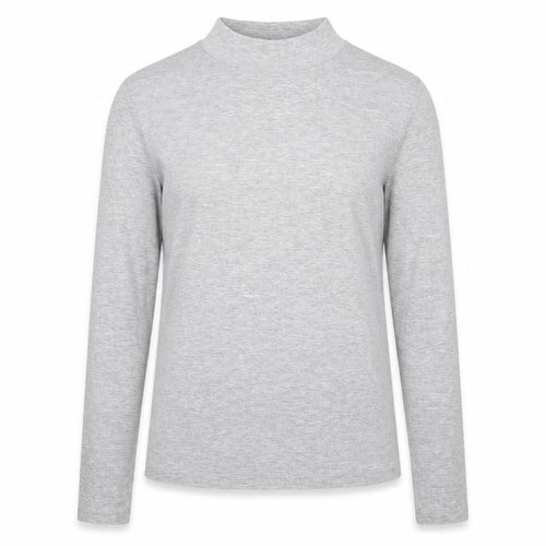 Dorothy Perkins Women Grey UK 10 Mock Neck Long Sleeve Basic Jersey Top