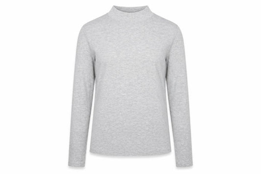 Dorothy Perkins Women Grey UK 10 Mock Neck Long Sleeve Basic Jersey Top