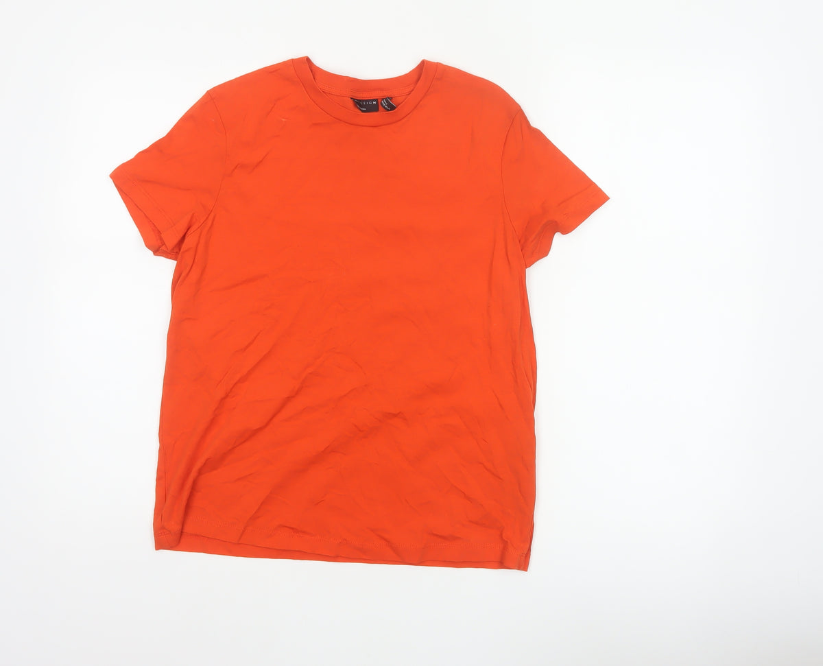 Back view of ASOS DESIGN Women Orange UK 10 Basic Crew Neck Short Sleeve T-Shirt
