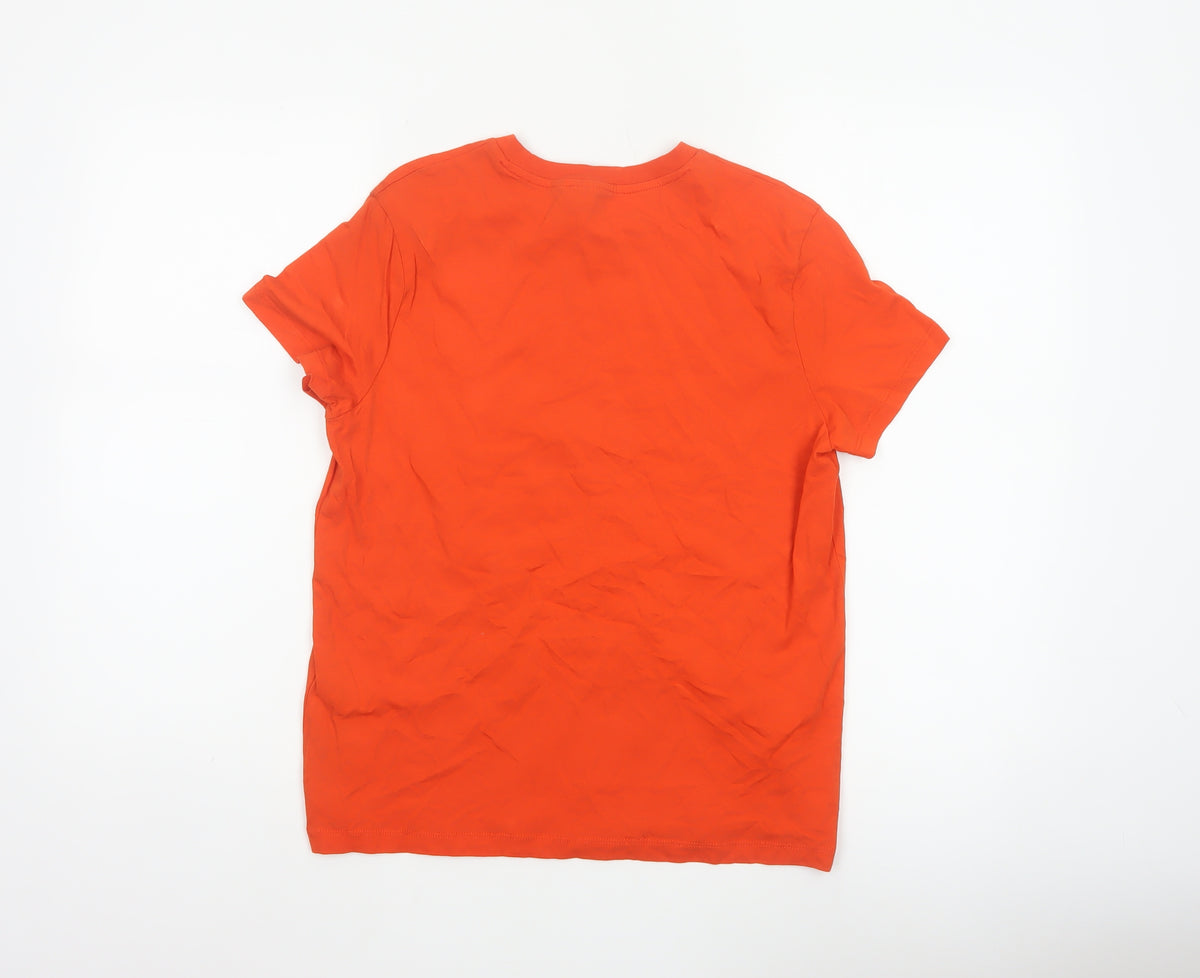 Brand and care label for ASOS DESIGN Women Orange UK 10 Basic Crew Neck Short Sleeve T-Shirt