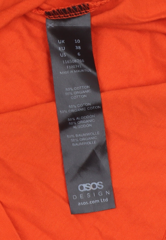 Additional view of ASOS DESIGN Women Orange UK 10 Basic Crew Neck Short Sleeve T-Shirt