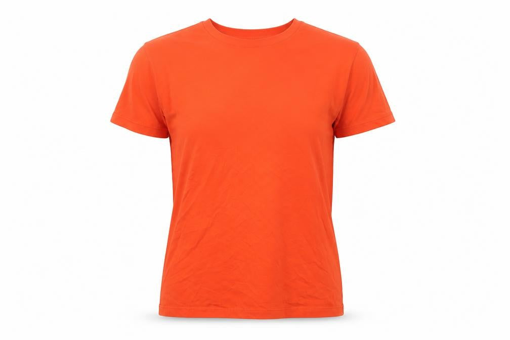 Front view of ASOS DESIGN Women Orange UK 10 Basic Crew Neck Short Sleeve T-Shirt