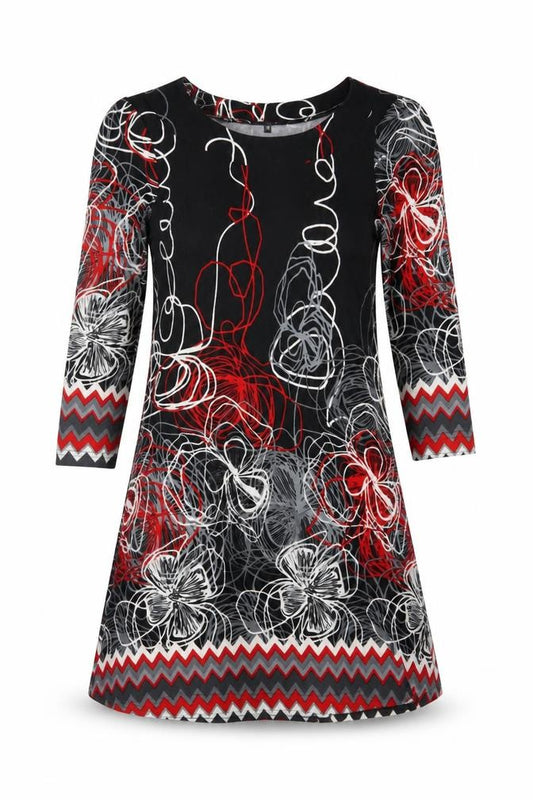 Front view of Stella Women’s Multicoloured Floral A-Line Knee Dress UK 8