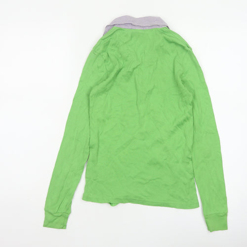 Ralph Lauren Sport Women Green S Cotton Long Sleeve Polo Top