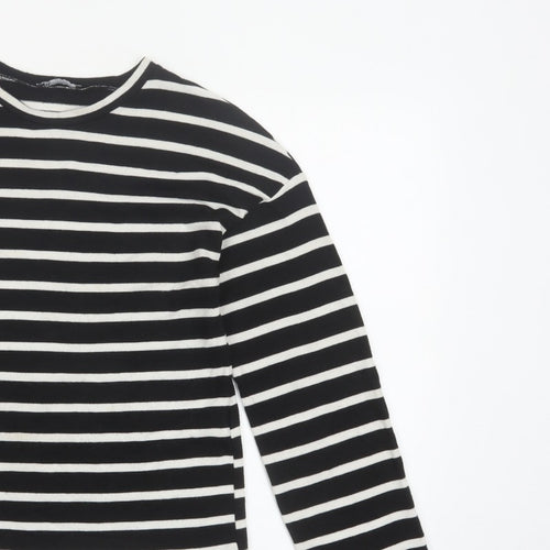 Zara Women’s Black White Stripe UK 8 Crew Neck Knit Jumper