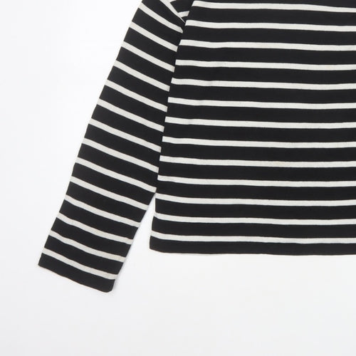 Zara Women’s Black White Stripe UK 8 Crew Neck Knit Jumper
