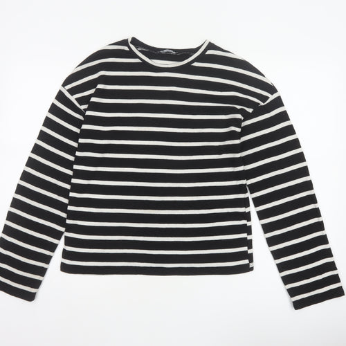 Zara Women’s Black White Stripe UK 8 Crew Neck Knit Jumper