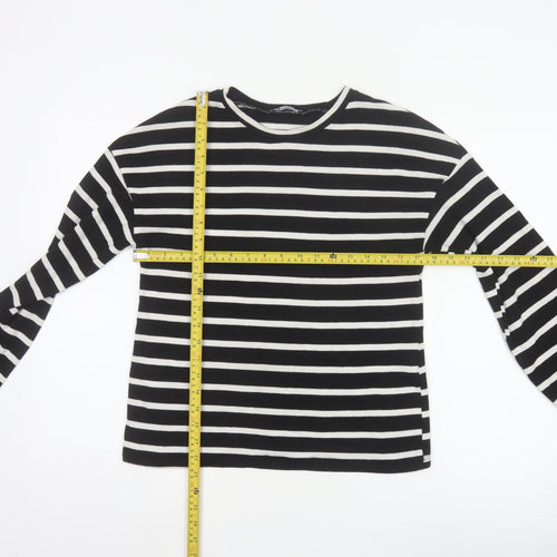 Zara Women’s Black White Stripe UK 8 Crew Neck Knit Jumper