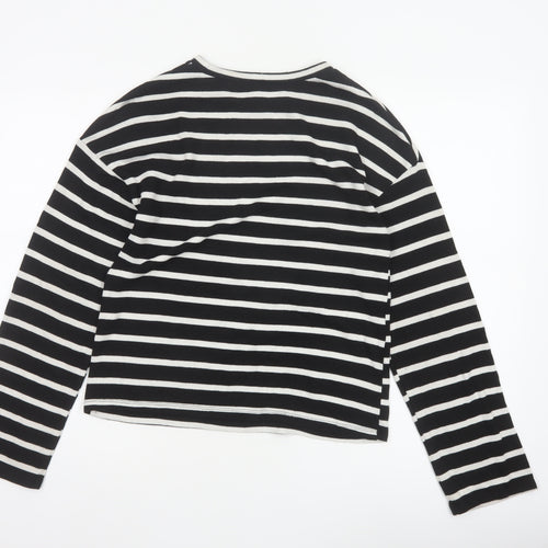 Zara Women’s Black White Stripe UK 8 Crew Neck Knit Jumper