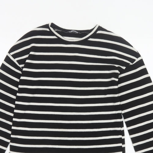 Zara Women’s Black White Stripe UK 8 Crew Neck Knit Jumper
