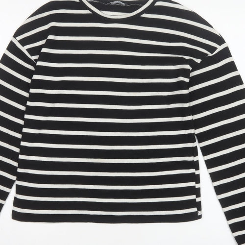 Zara Women’s Black White Stripe UK 8 Crew Neck Knit Jumper
