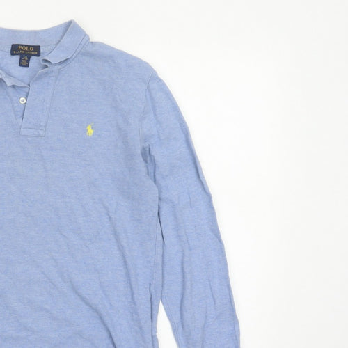 Polo Ralph Lauren Boys Blue 14-15 Years Long Sleeve Cotton Polo Shirt