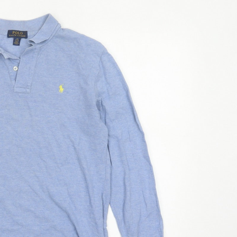 Polo Ralph Lauren Boys Blue 14-15 Years Long Sleeve Cotton Polo Shirt