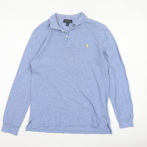 Polo Ralph Lauren Boys Blue 14-15 Years Long Sleeve Cotton Polo Shirt