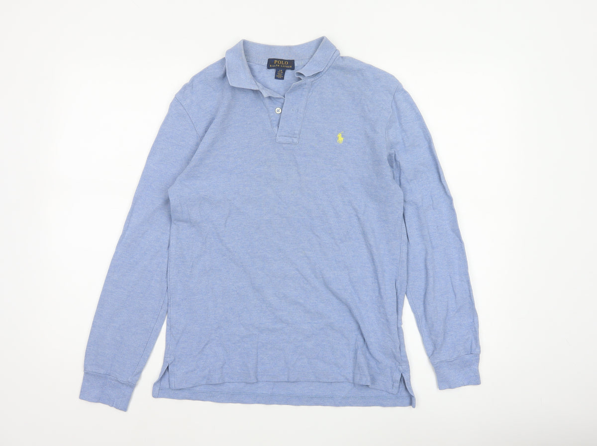 Polo Ralph Lauren Boys Blue 14-15 Years Long Sleeve Cotton Polo Shirt