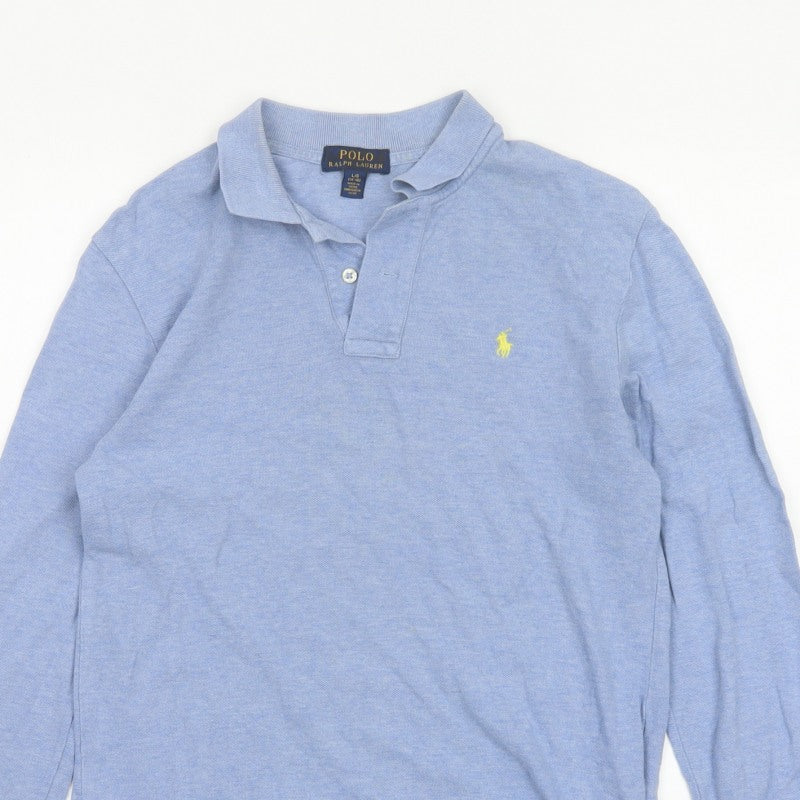 Polo Ralph Lauren Boys Blue 14-15 Years Long Sleeve Cotton Polo Shirt