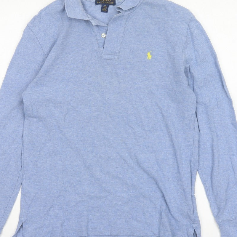 Polo Ralph Lauren Boys Blue 14-15 Years Long Sleeve Cotton Polo Shirt