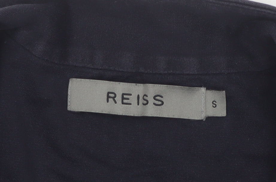 Additional view of Reiss Men’s Blue S Short Sleeve Solid Button Polo Shirt