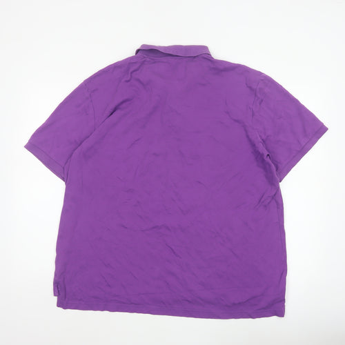 Chaps Men’s Purple 2XL Cotton Short Sleeve Logo Pocket Polo Shirt