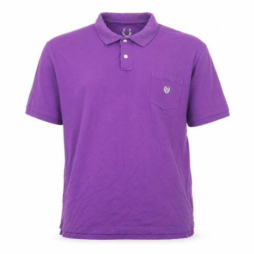 Chaps Men’s Purple 2XL Cotton Short Sleeve Logo Pocket Polo Shirt