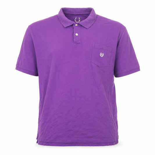 Chaps Men’s Purple 2XL Cotton Short Sleeve Logo Pocket Polo Shirt